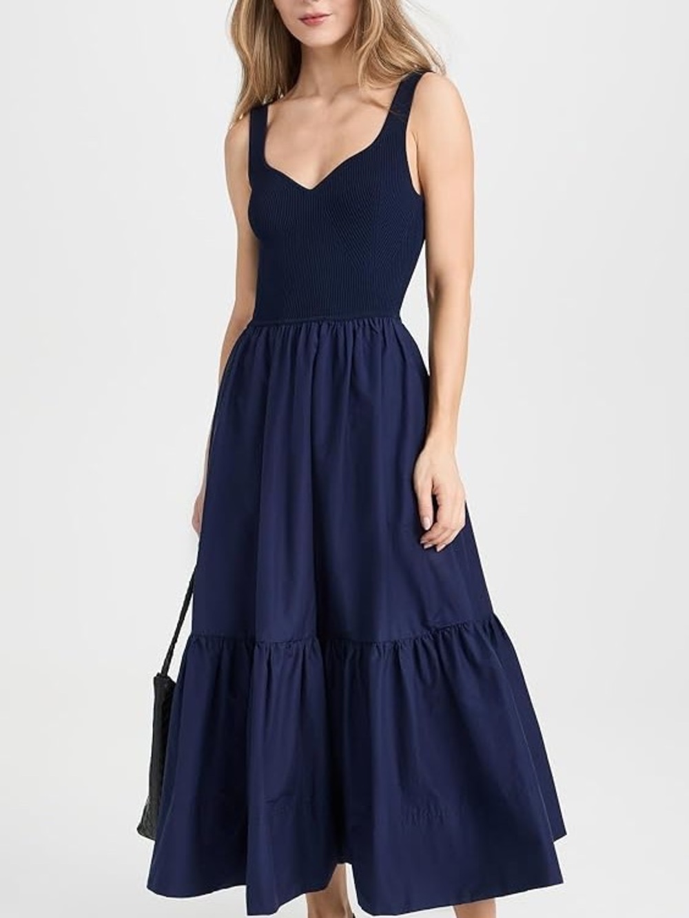 Tanya Taylor sweetheart neckline maxi dress with tierd skirt